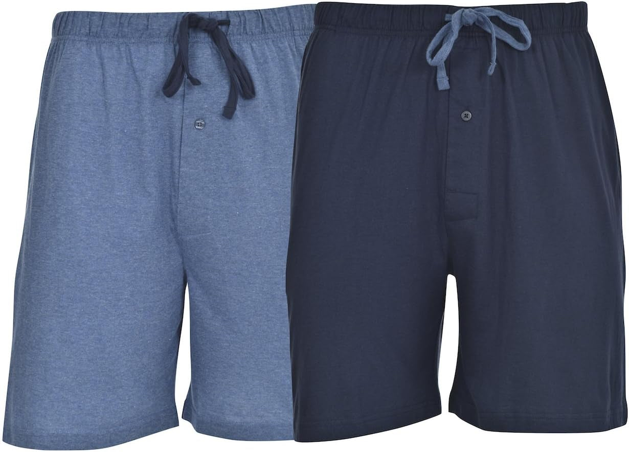 Hanes Men's 2-Pack Cotton Sleep Shorts - Comfortable & Breathable Loungewear with 7.5" Inseam