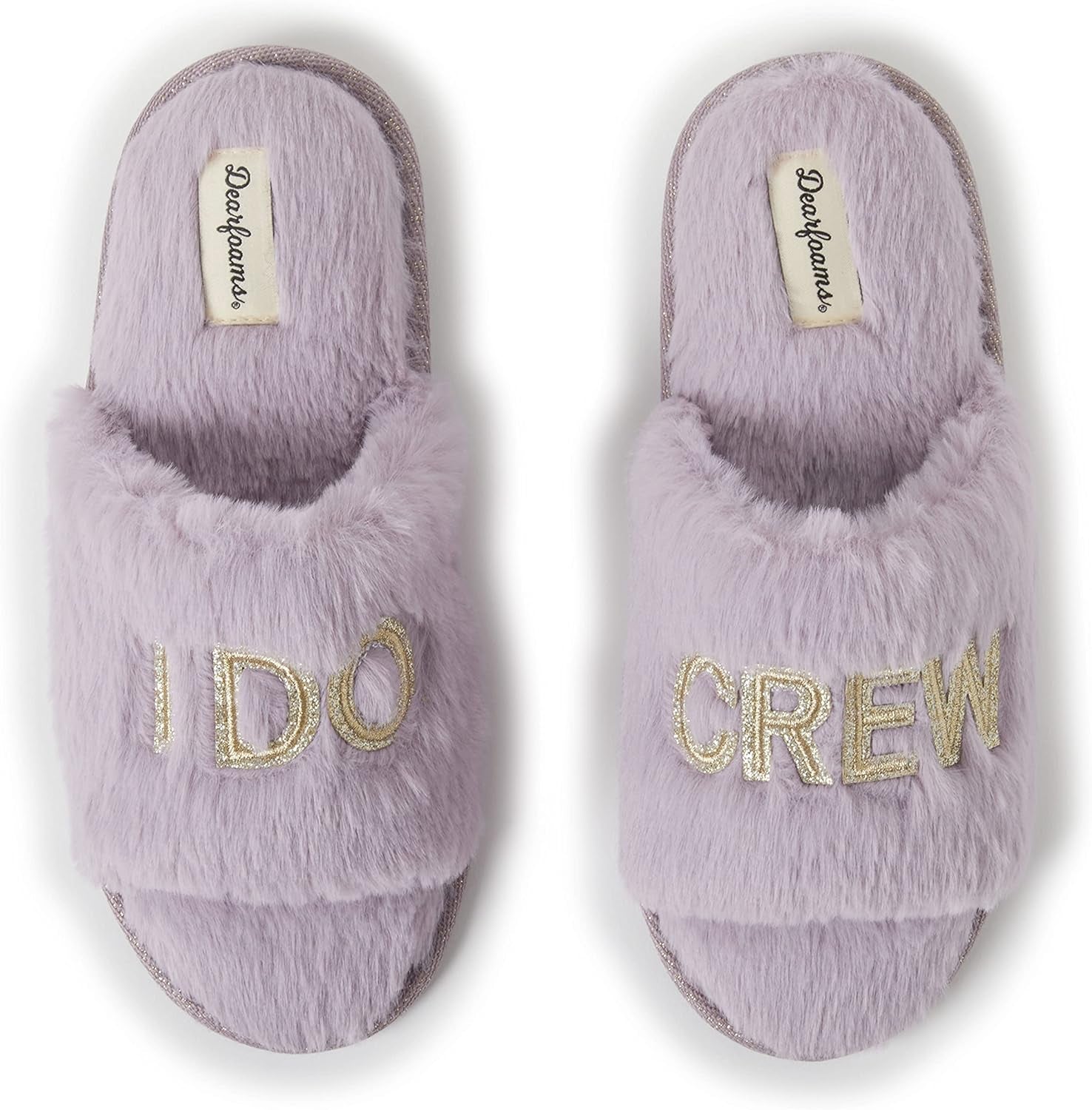 Dearfoams Women's Bridal Slippers from the I Do Crew Collection for Weddings and Bachelorette Celebrations
