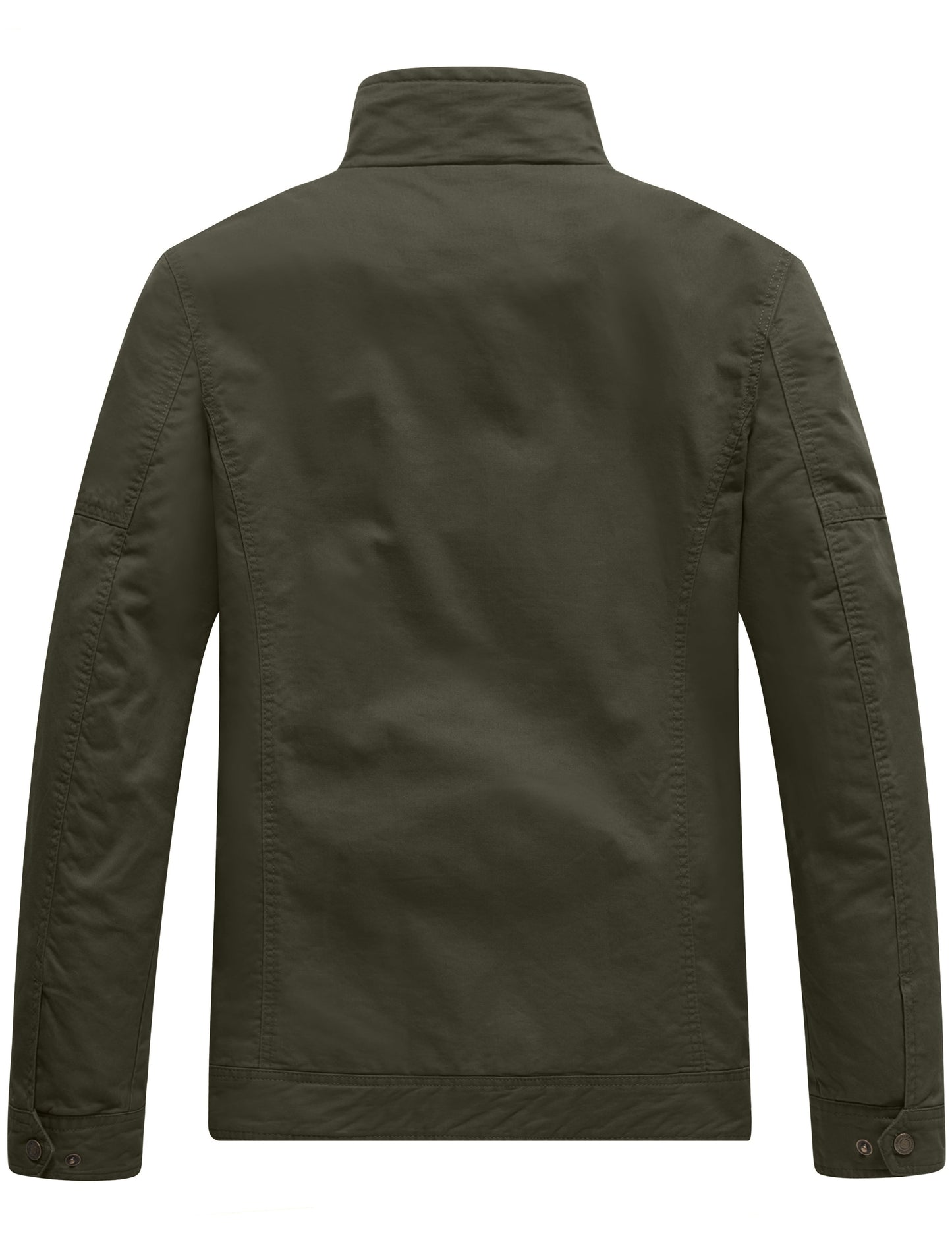 Men's Lightweight Cotton Work Jacket - Spring Windbreaker Utility Coat in Green, Size S