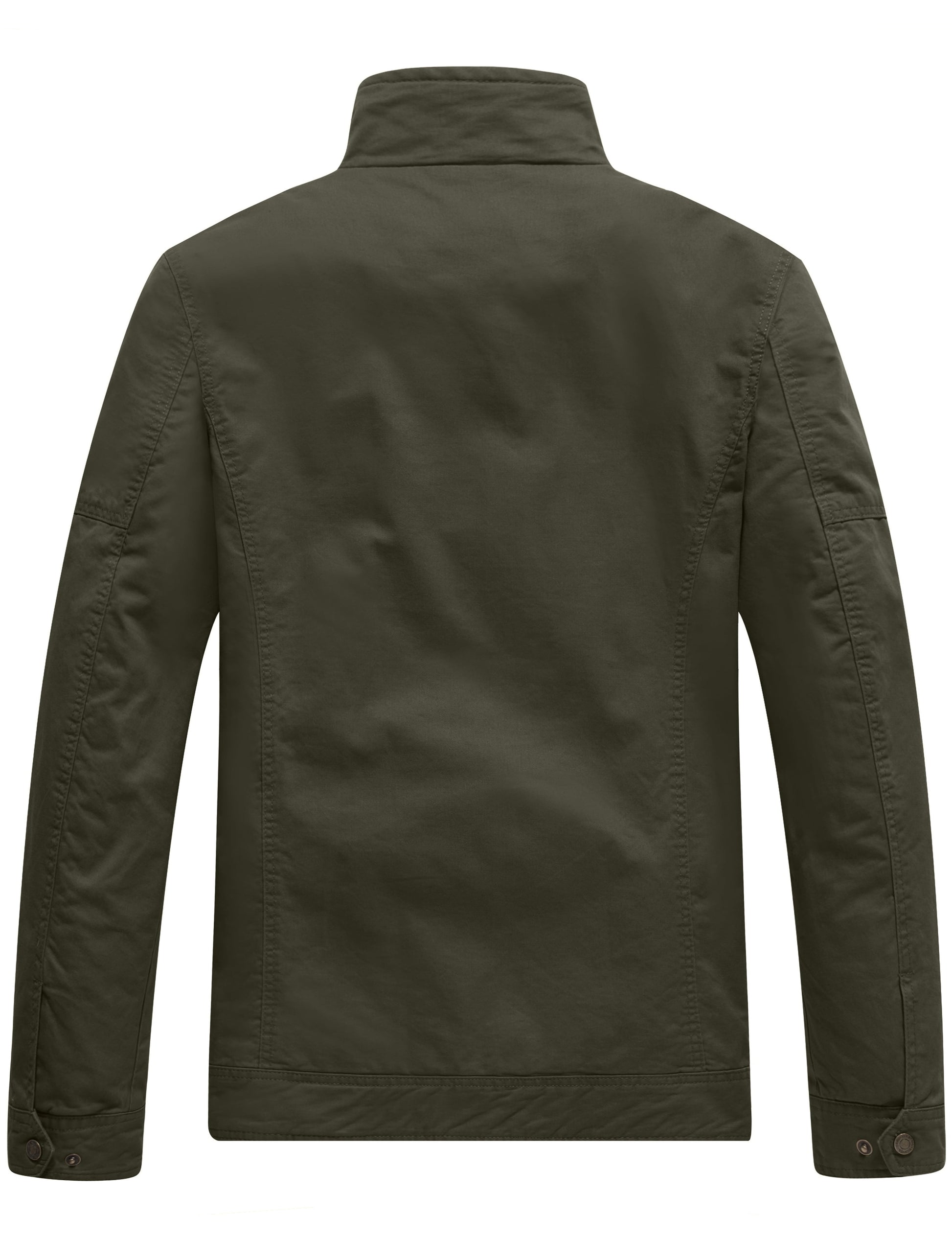 Men's Lightweight Cotton Work Jacket - Spring Windbreaker Utility Coat in Green, Size S