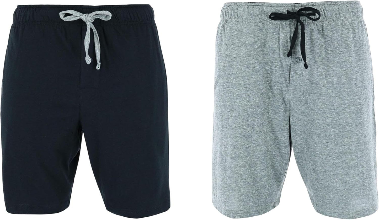 Hanes Men's 2-Pack Cotton Sleep Shorts - Comfortable & Breathable Loungewear with 7.5" Inseam