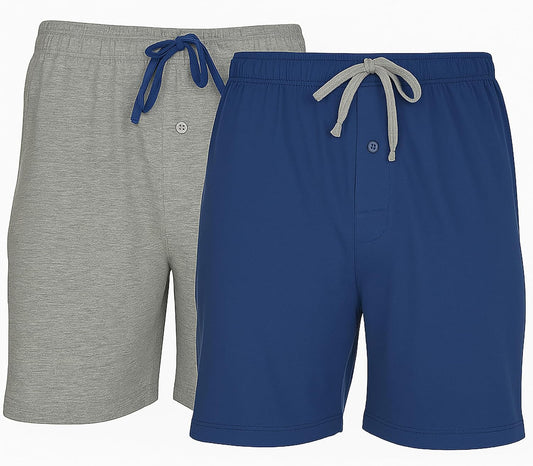 Hanes Men's 2-Pack Cotton Sleep Shorts - Comfortable & Breathable Loungewear with 7.5" Inseam
