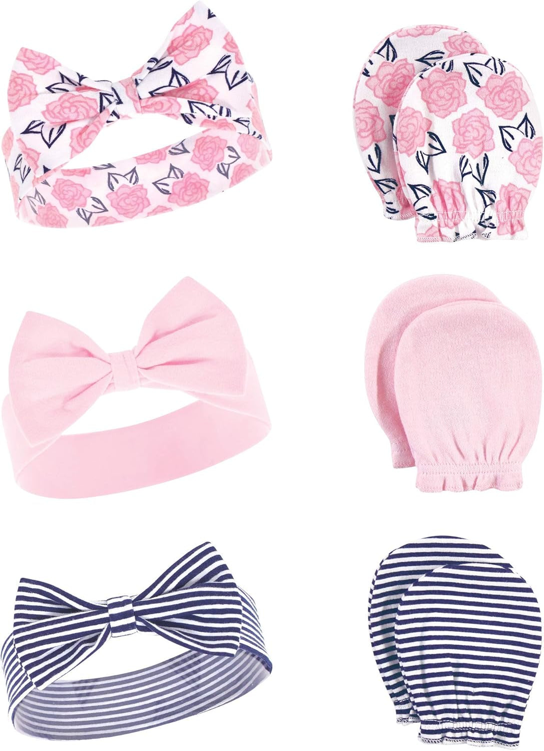 Adorable Hudson Baby Girls' Cotton Headband and Scratch Mitten Set for Ultimate Comfort and Style