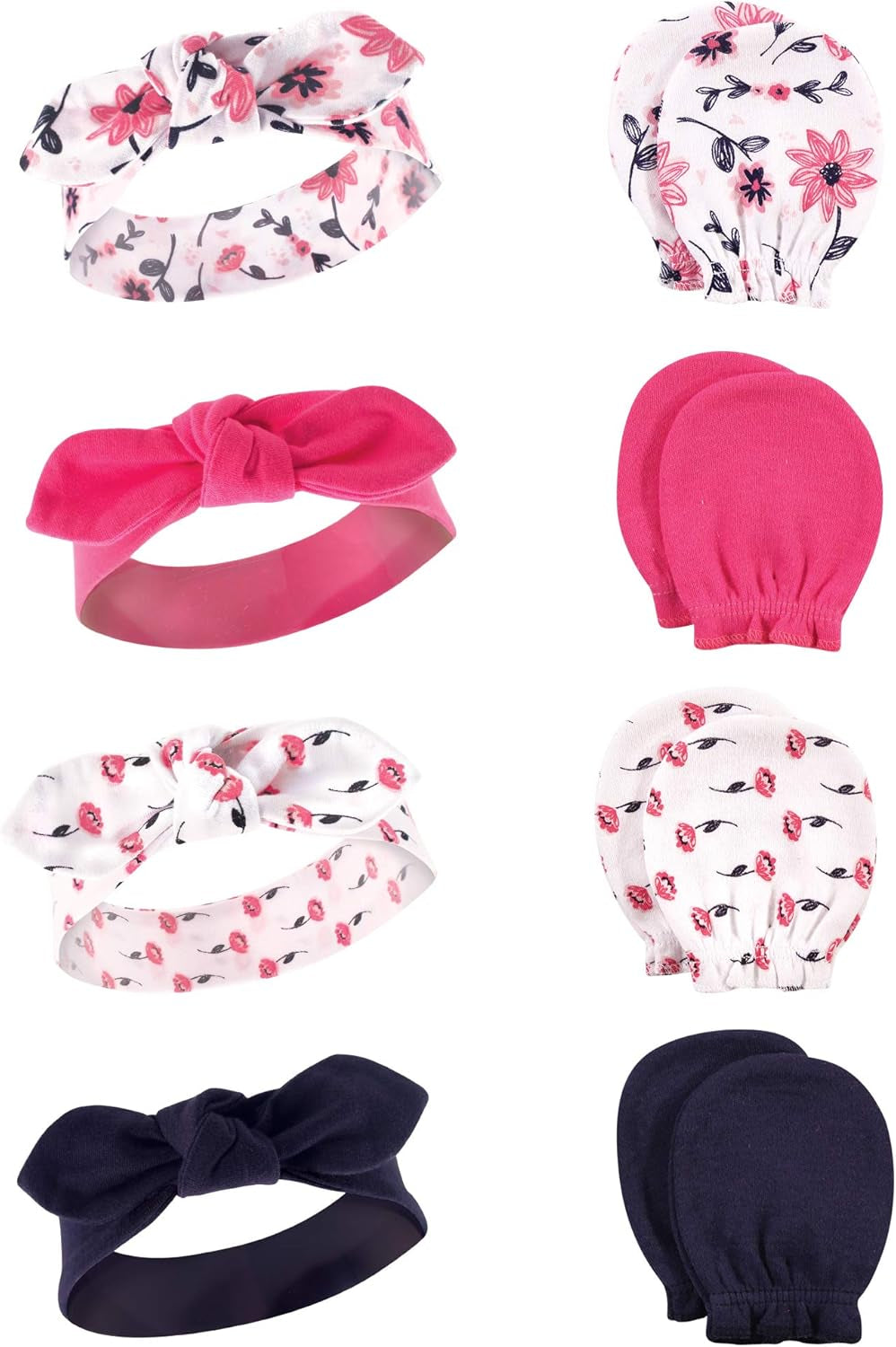 Adorable Hudson Baby Girls' Cotton Headband and Scratch Mitten Set for Ultimate Comfort and Style