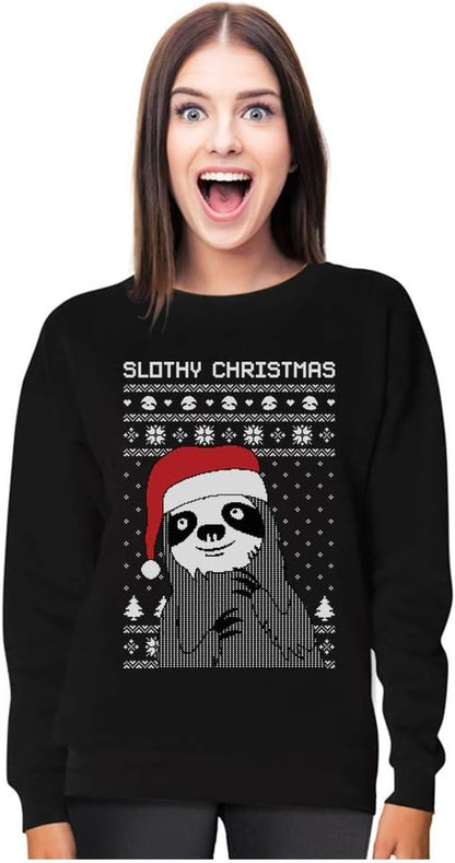 Tstars Women's Sloth-Inspired Holiday Sweater