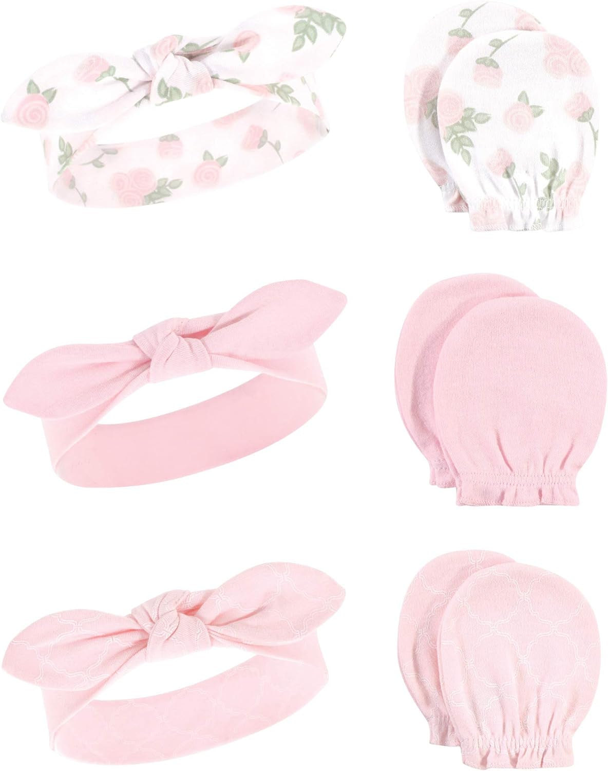 Adorable Hudson Baby Girls' Cotton Headband and Scratch Mitten Set for Ultimate Comfort and Style