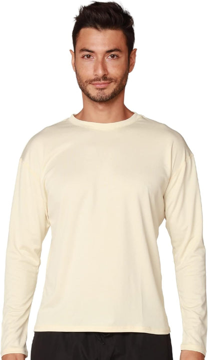 INGEAR Men's Long Sleeve Swim Shirts with UPF 50+ Sun Protection and Rash Guard Features