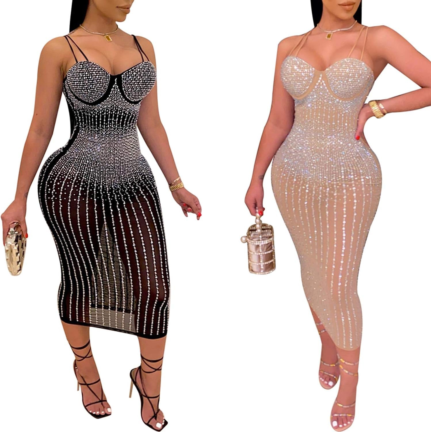 Sophisticated Long Sleeve Birthday Dress with Diamond Accents for Evening Events and Celebrations