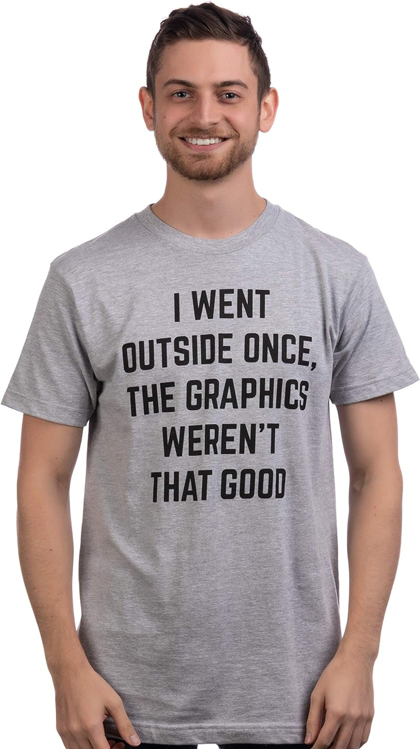 I Went Outside Once: Hilarious Gamer T-Shirt with Fun Graphics Commentary