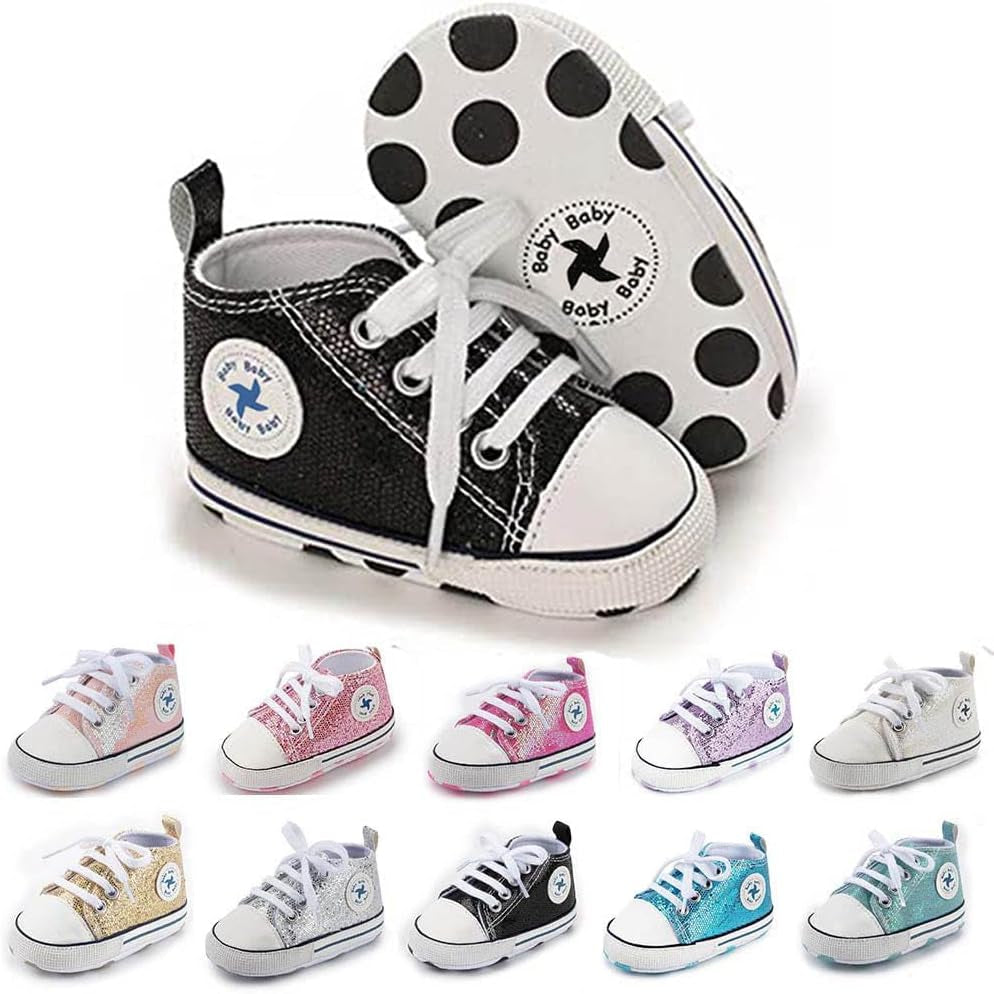 Cozy High Top Denim Sneakers with Soft Anti-Slip Sole for Newborns and Infants