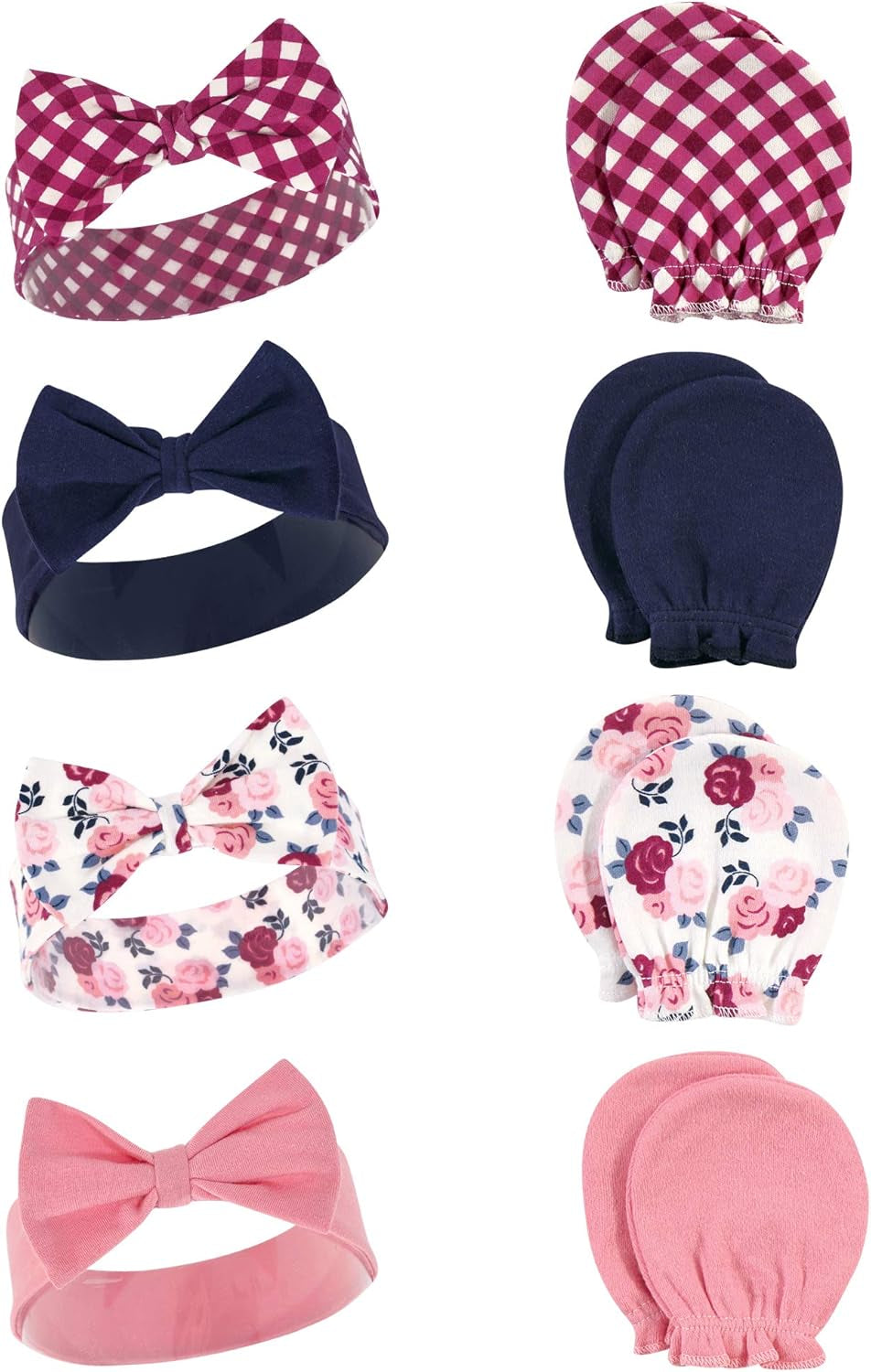Adorable Hudson Baby Girls' Cotton Headband and Scratch Mitten Set for Ultimate Comfort and Style