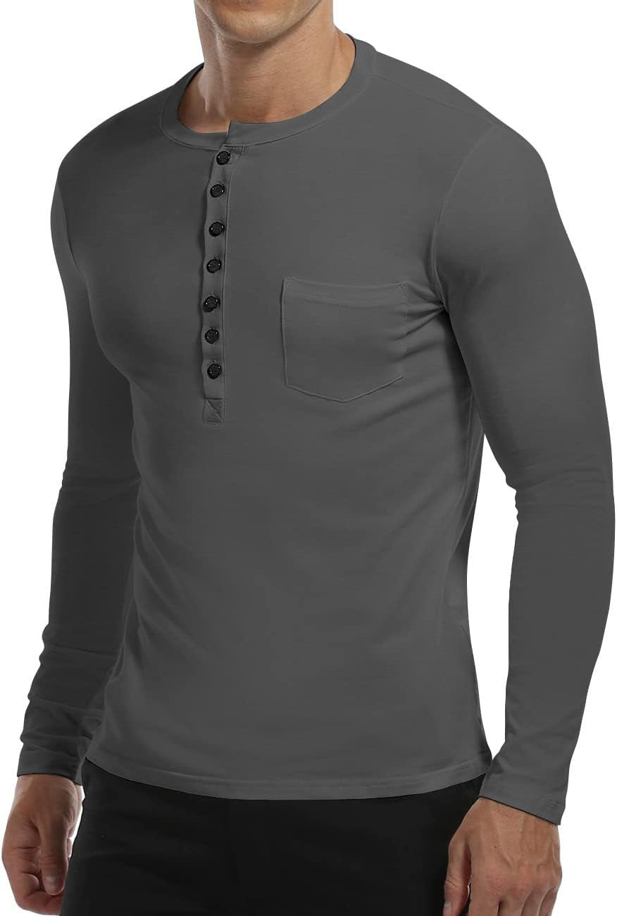 Men's Casual Slim Fit Henley T-Shirt - Perfect for Summer Style!