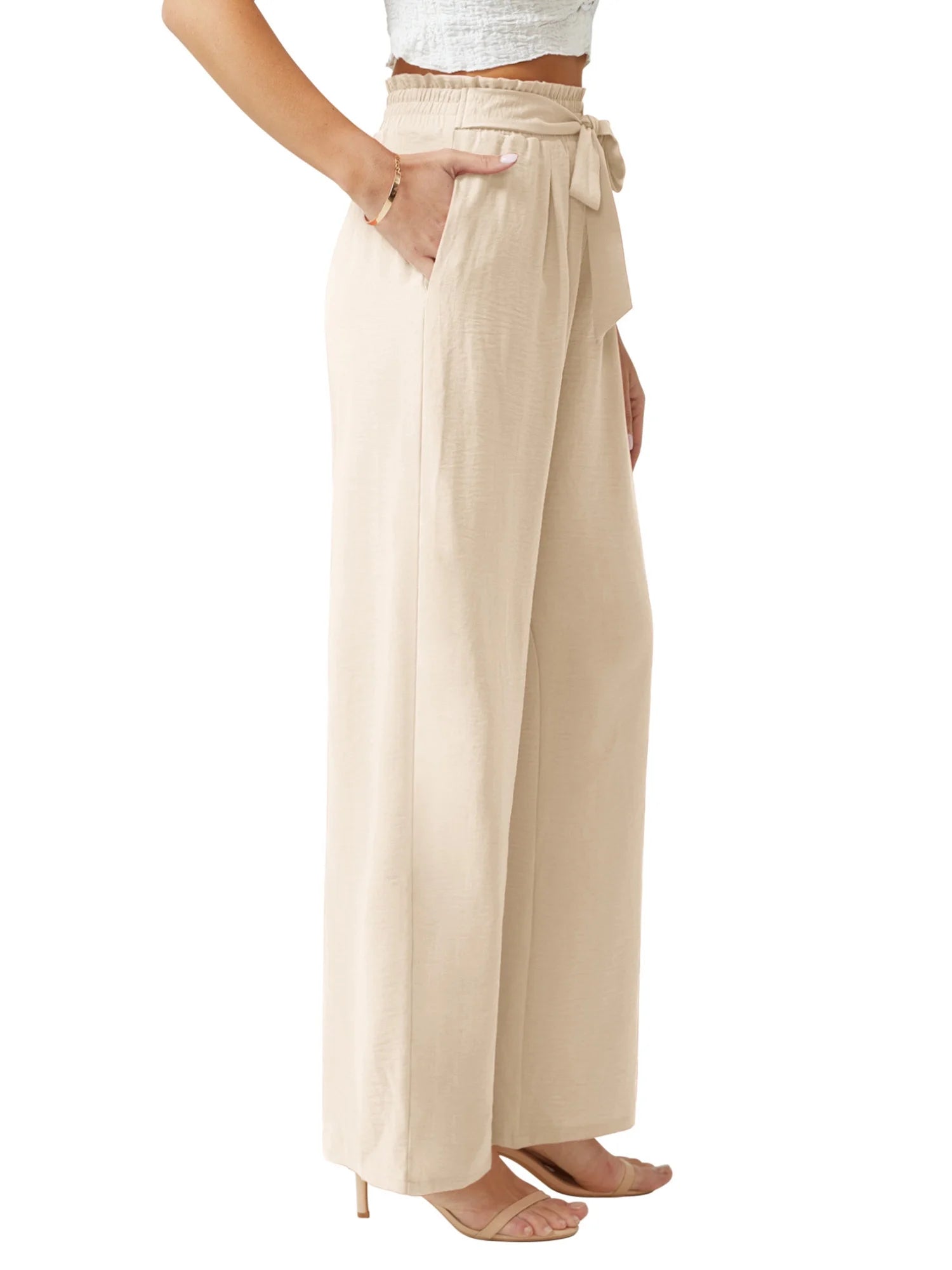 Women's High-Waisted Wide Leg Palazzo Pants for Business and Casual Wear