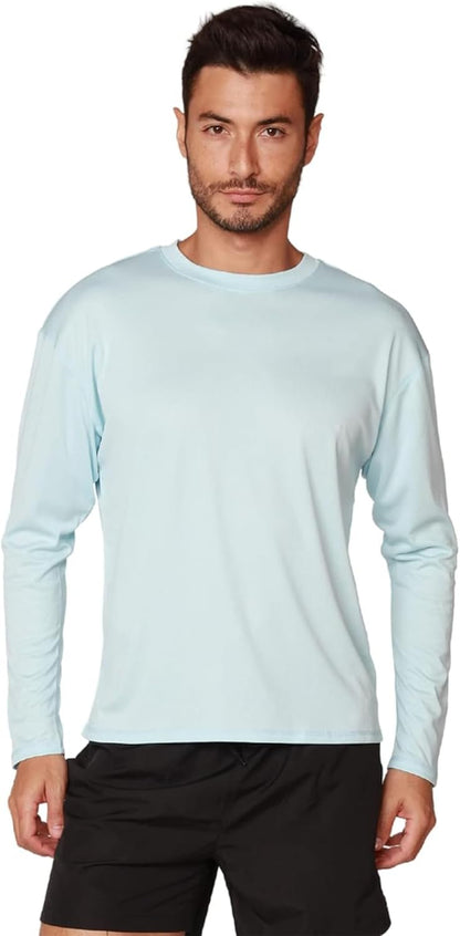 INGEAR Men's Long Sleeve Swim Shirts with UPF 50+ Sun Protection and Rash Guard Features