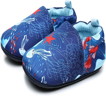 Timatego Non-Skid Infant Moccasins - Perfect First Walker House Shoes for Boys & Girls (6-24 Months)