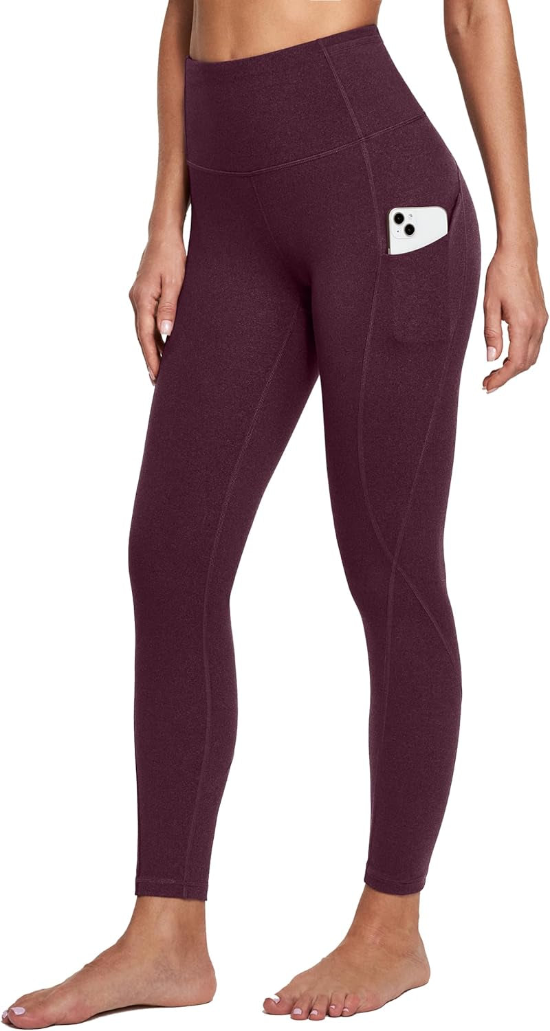 IUGA Women's High-Waisted Yoga Pants with Pockets - Tummy Control Compression Leggings for Fitness and Running