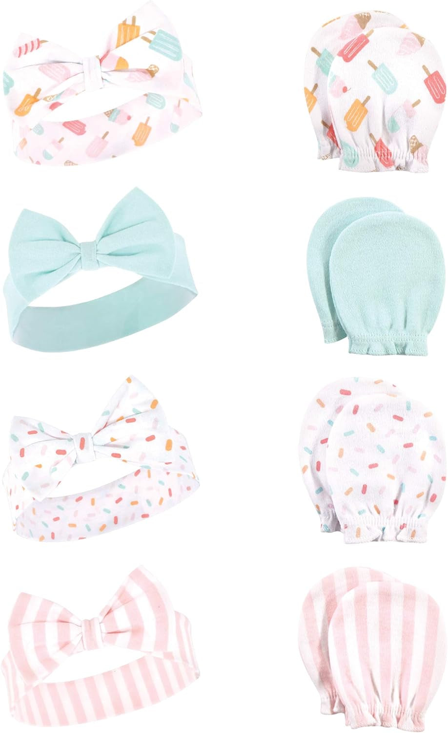 Adorable Hudson Baby Girls' Cotton Headband and Scratch Mitten Set for Ultimate Comfort and Style
