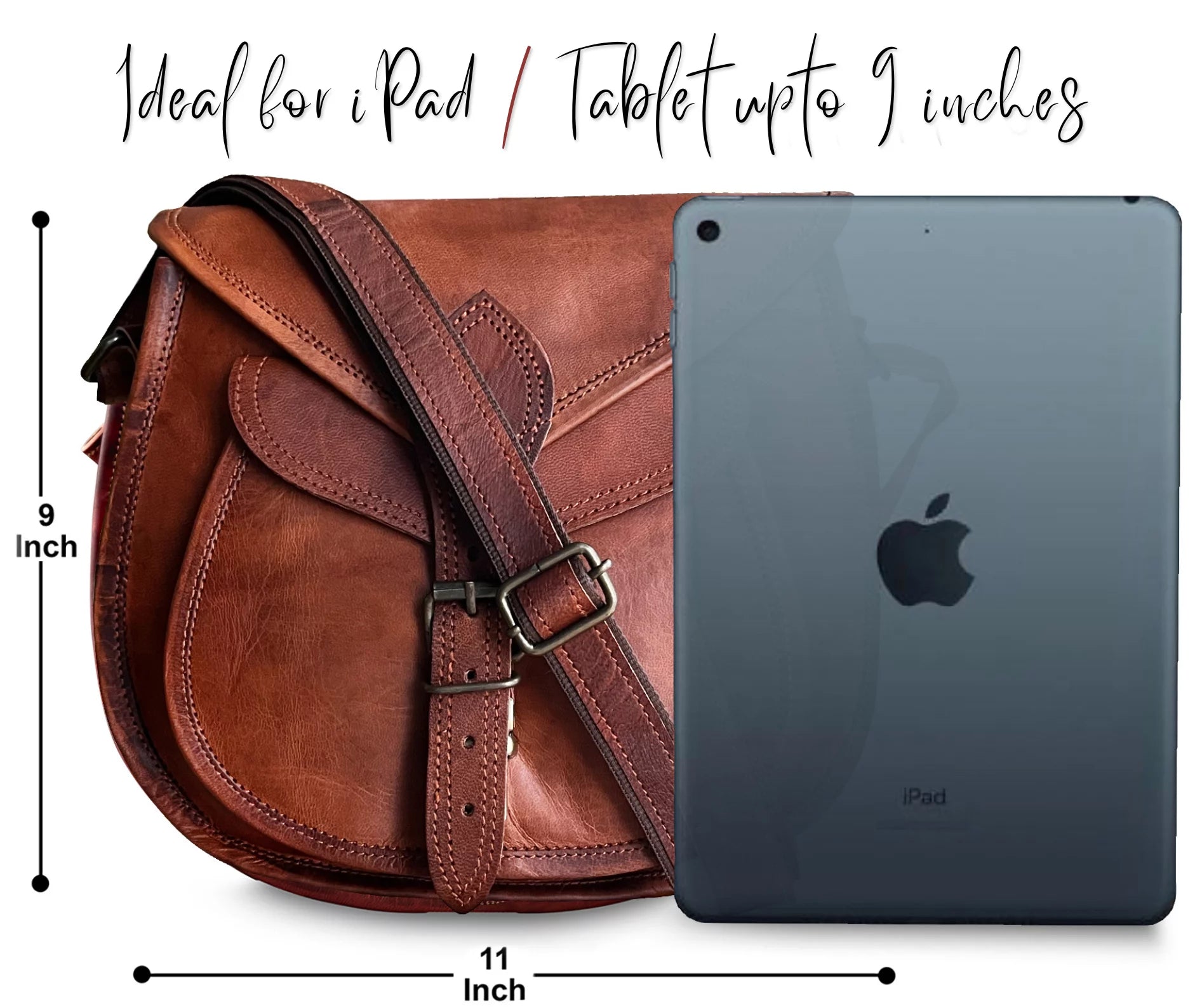 Stylish 11" Women's Leather Crossbody Sling Bag - Versatile Travel Tote & Vintage Hobo Purse