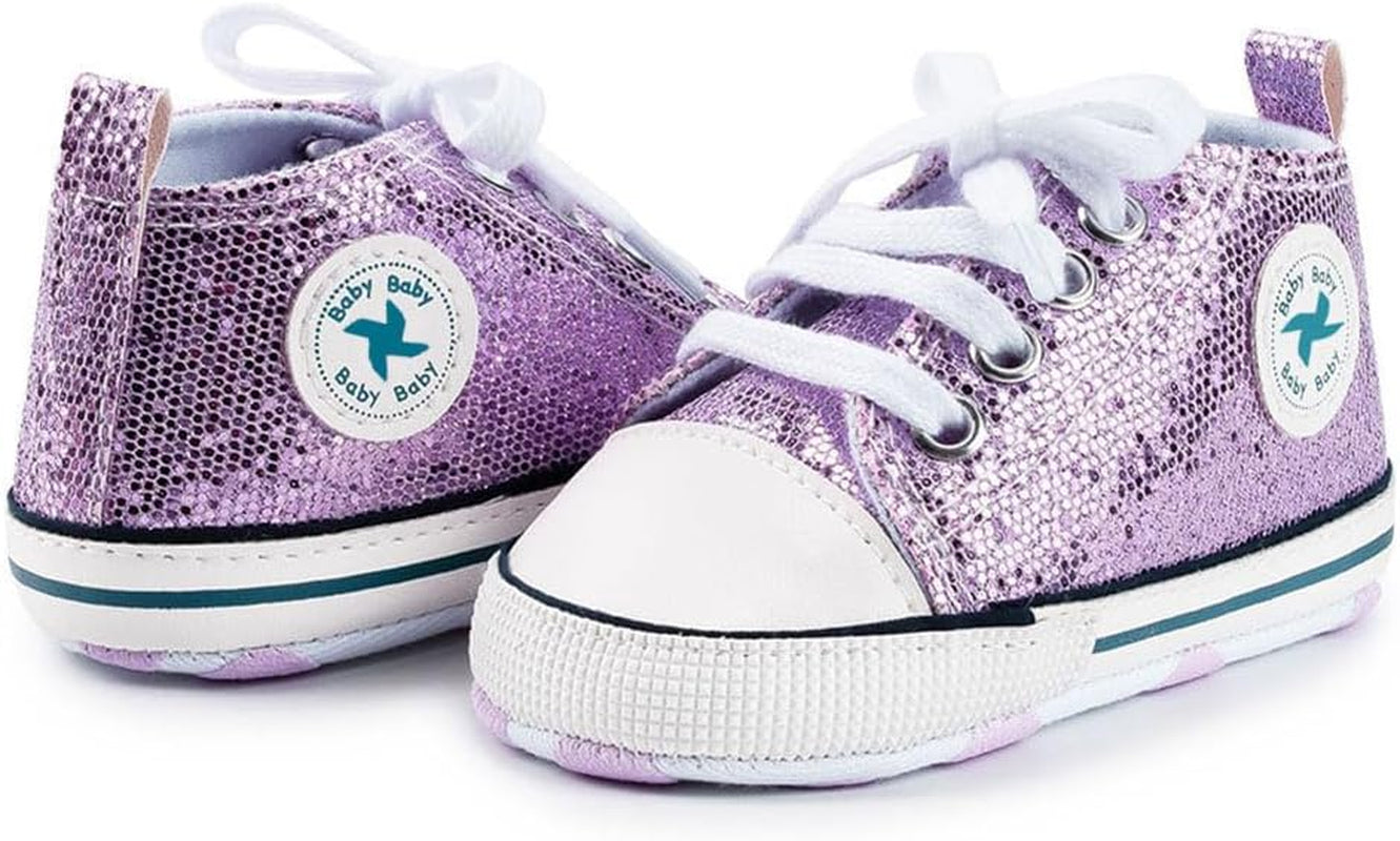Cozy High Top Denim Sneakers with Soft Anti-Slip Sole for Newborns and Infants