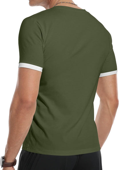 Men's Casual Slim Fit Henley T-Shirt - Perfect for Summer Style!