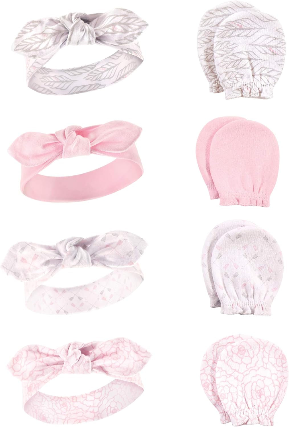 Adorable Hudson Baby Girls' Cotton Headband and Scratch Mitten Set for Ultimate Comfort and Style