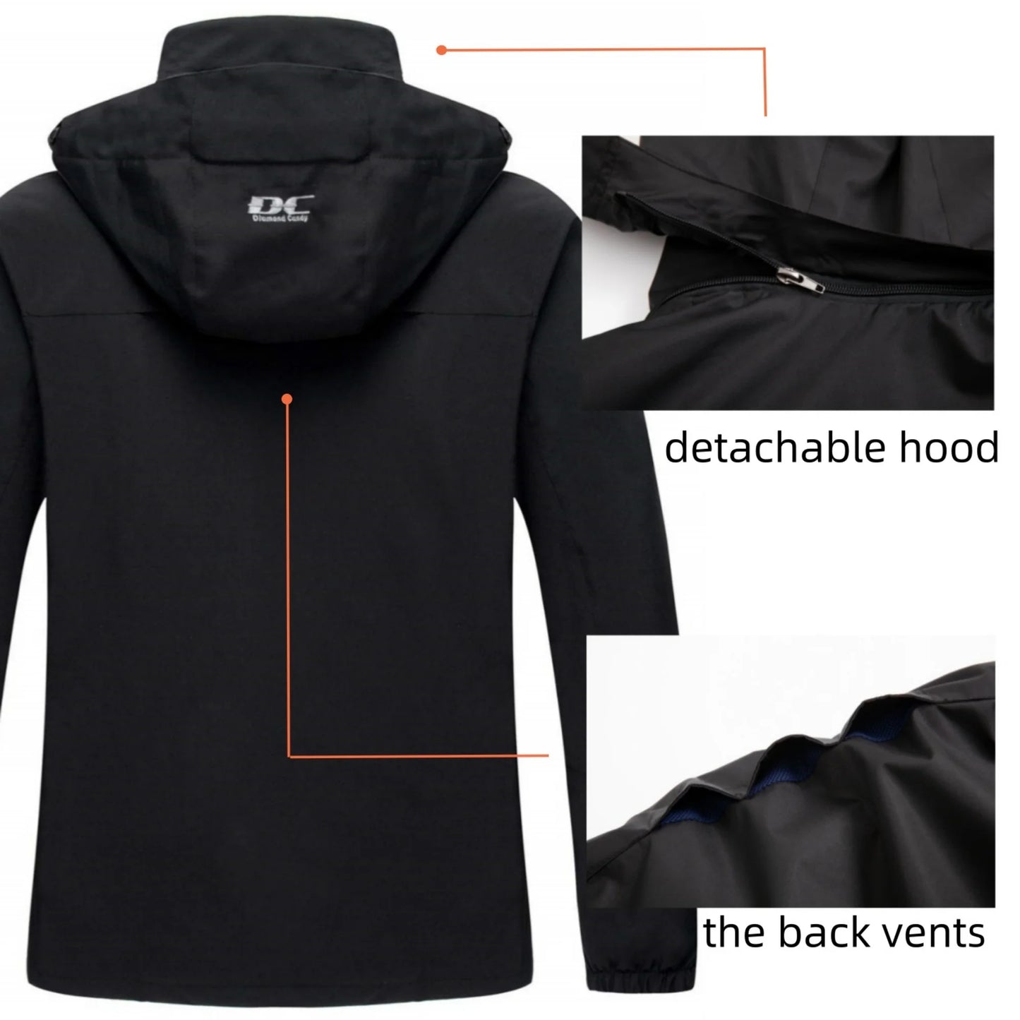 Men's Lightweight Waterproof Hooded Jacket for Outdoor and Casual Sportswear
