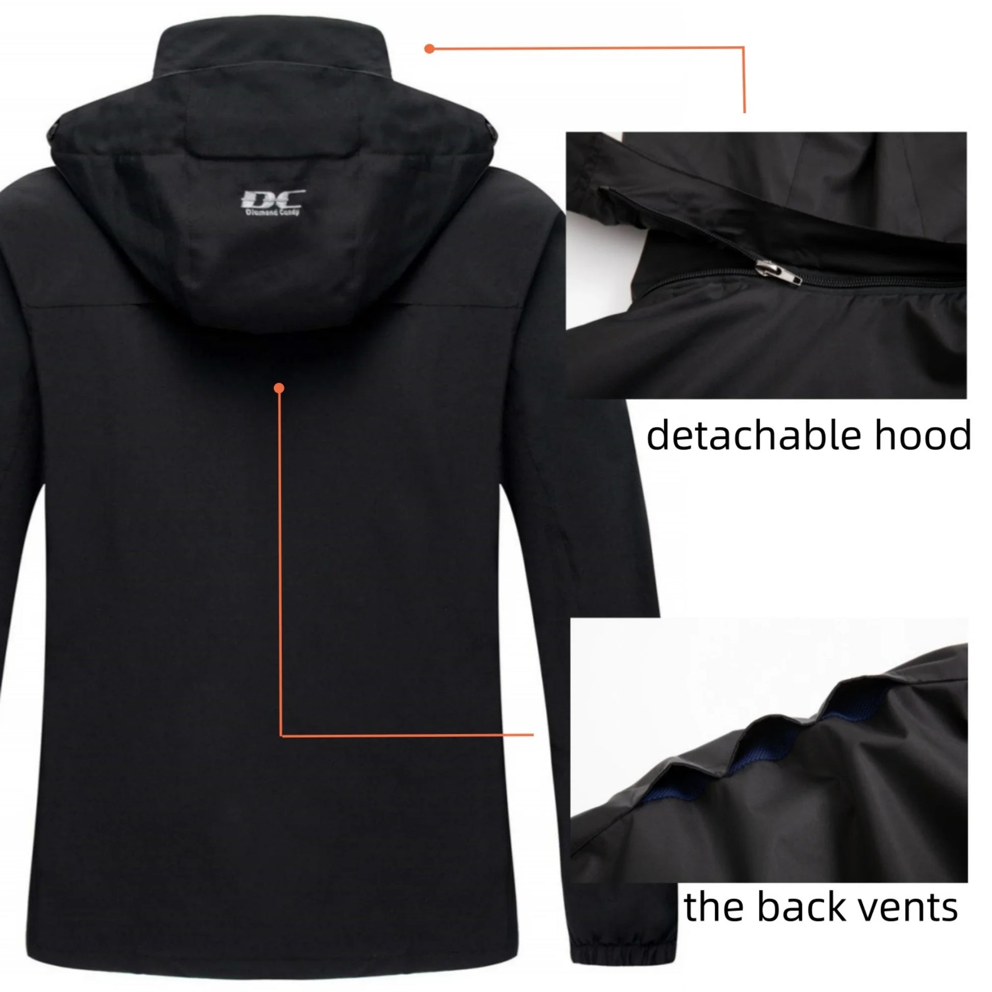 Men's Lightweight Waterproof Hooded Jacket for Outdoor and Casual Sportswear