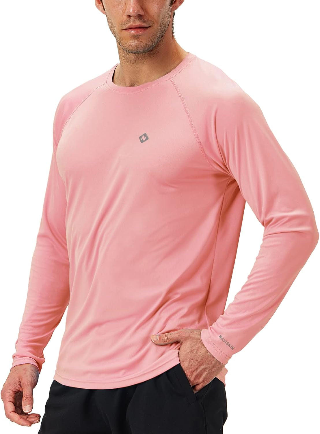 NAVISKIN Men's UPF 50+ Long Sleeve Rash Guard - Lightweight, Quick Dry Swim Shirt for Ultimate Sun Protection