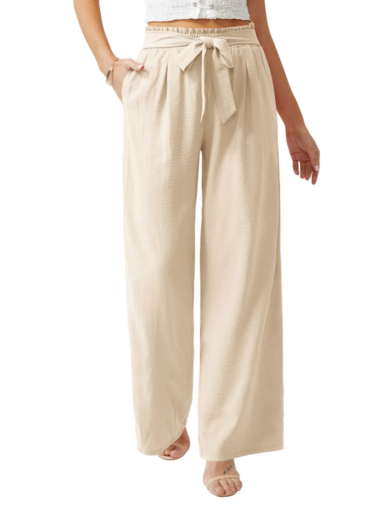 Women's High-Waisted Wide Leg Palazzo Pants for Business and Casual Wear