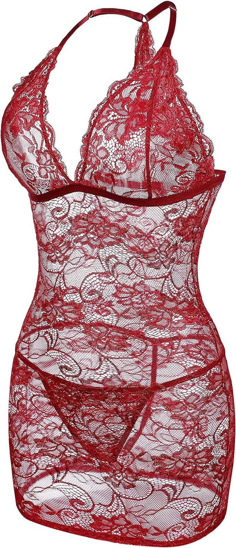 Gladiolus Women's Lace Chemise Sleepwear - Elegant Bodycon Teddy Dress Available in Sizes S-XXL