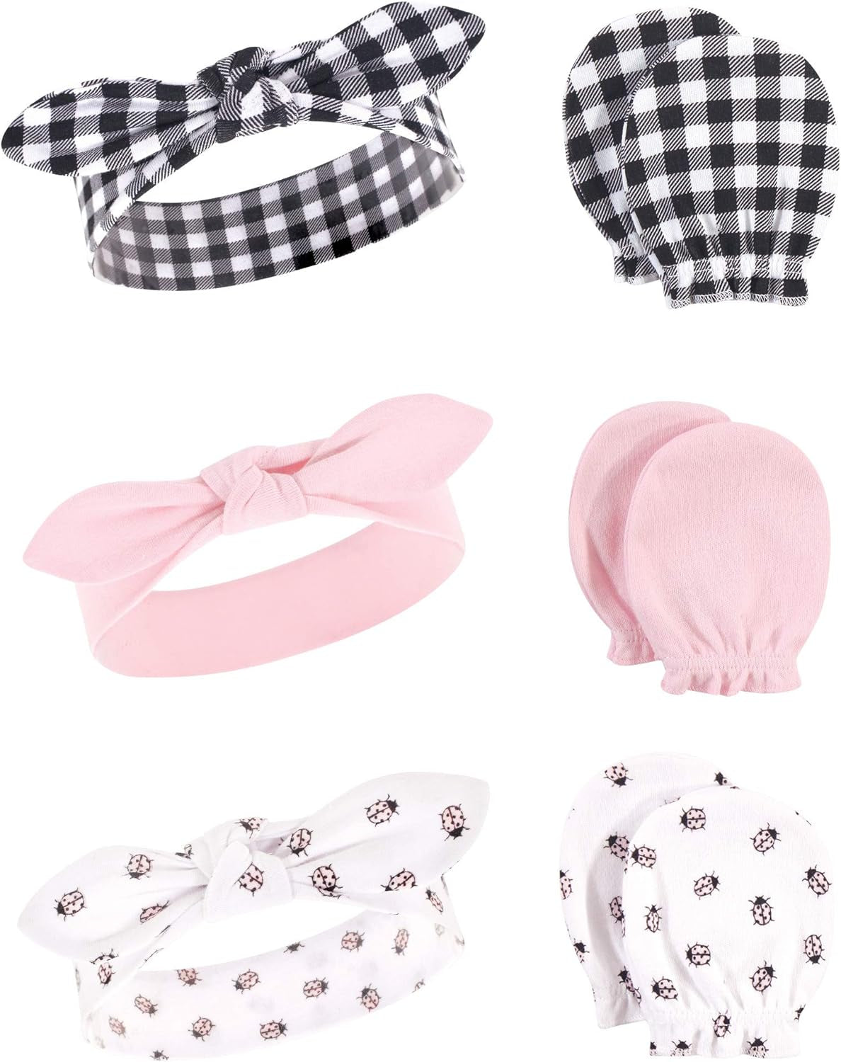 Adorable Hudson Baby Girls' Cotton Headband and Scratch Mitten Set for Ultimate Comfort and Style