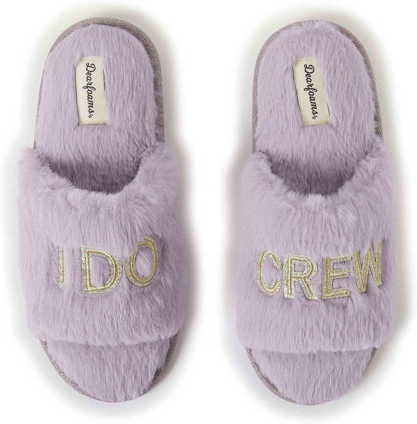 Dearfoams Women's Bridal Slippers from the I Do Crew Collection for Weddings and Bachelorette Celebrations