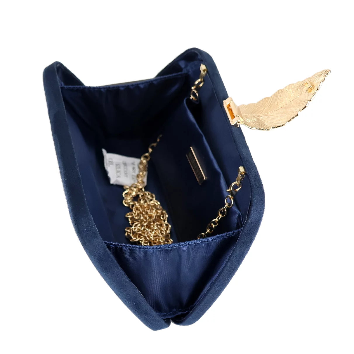 Chic Navy Blue Faux Suede Clutch Handbag for Women