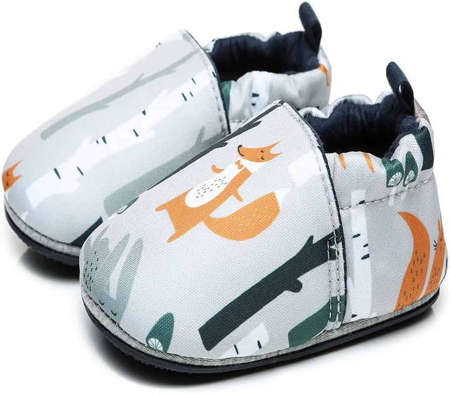Timatego Non-Skid Infant Moccasins - Perfect First Walker House Shoes for Boys & Girls (6-24 Months)