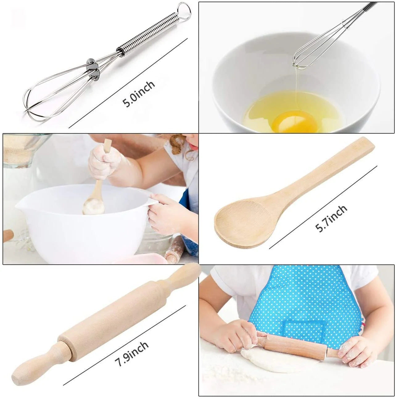 Deluxe Kids Cooking Set - 11-Piece Chef Role Play Kit for Girls Ages 3-6 with Apron, Chef Hat, Oven Mitt, Utensils & Baking Tools - Perfect Birthday & Festival Gift in Blue!