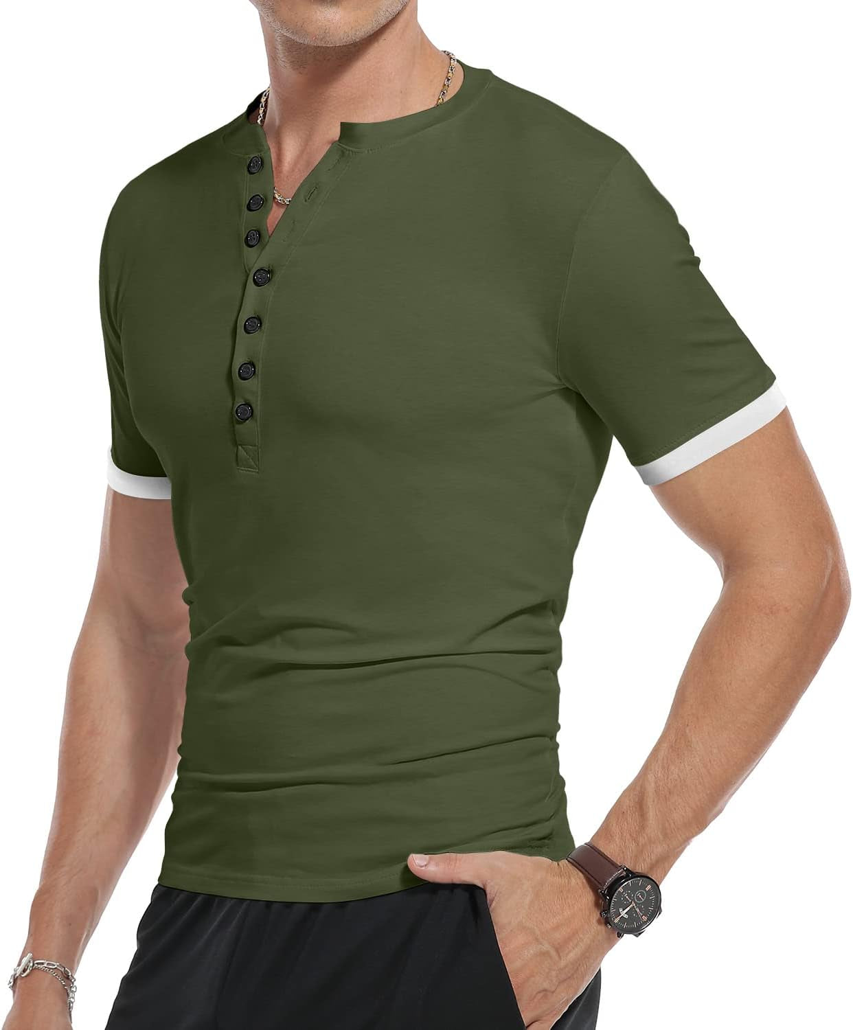 Men's Casual Slim Fit Henley T-Shirt - Perfect for Summer Style!