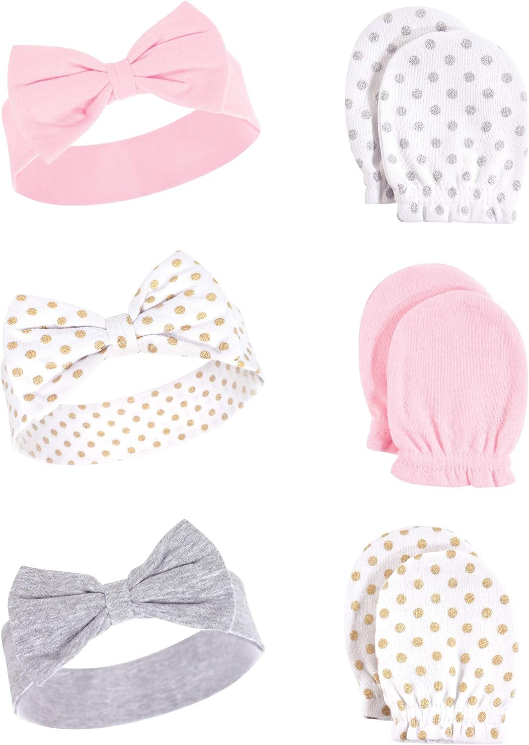 Adorable Hudson Baby Girls' Cotton Headband and Scratch Mitten Set for Ultimate Comfort and Style