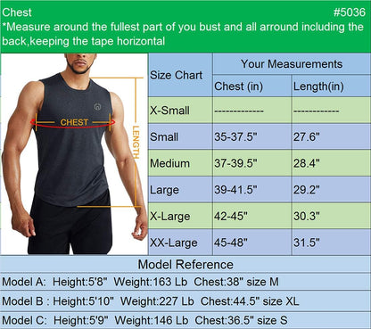 NELEUS Men's 3-Pack Hooded Athletic Tank Tops - Perfect for Muscle Workouts, Red/Light Green/Light Grey, Available in US 2XL & EU 3XL