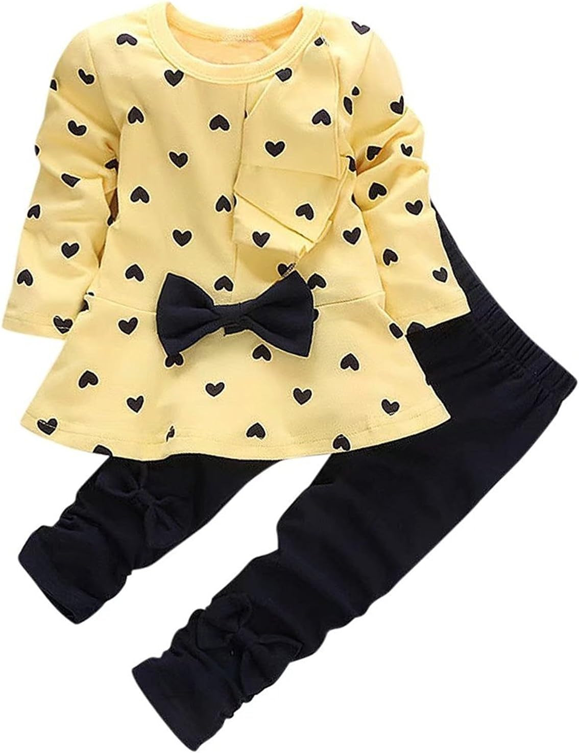 Adorable Infant Girls' 2-Piece Long Sleeve Top and Pants Outfit Set