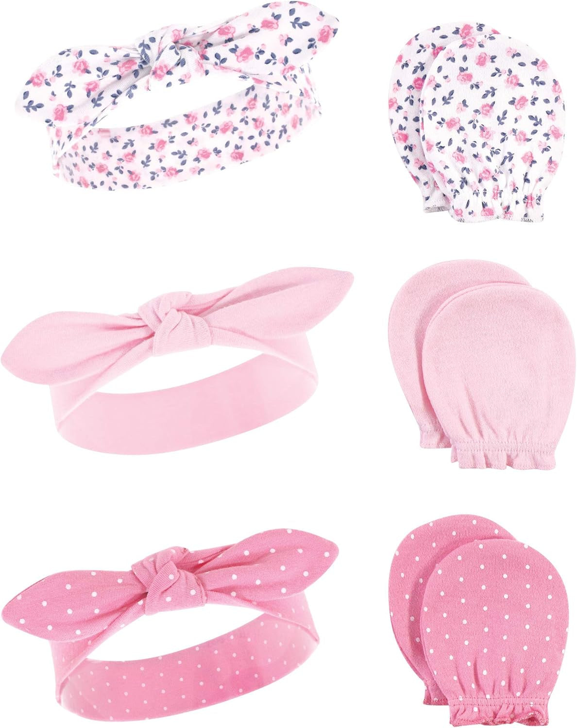 Adorable Hudson Baby Girls' Cotton Headband and Scratch Mitten Set for Ultimate Comfort and Style