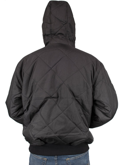 Men's Big & Tall Quilted Winter Jacket with Fleece Lining (3XL, Black)
