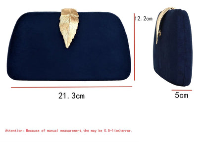 Chic Navy Blue Faux Suede Clutch Handbag for Women