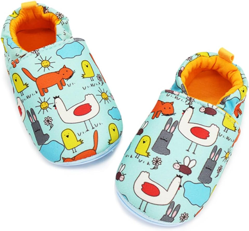 Timatego Non-Skid Infant Moccasins - Perfect First Walker House Shoes for Boys & Girls (6-24 Months)