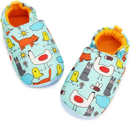 Timatego Non-Skid Infant Moccasins - Perfect First Walker House Shoes for Boys & Girls (6-24 Months)