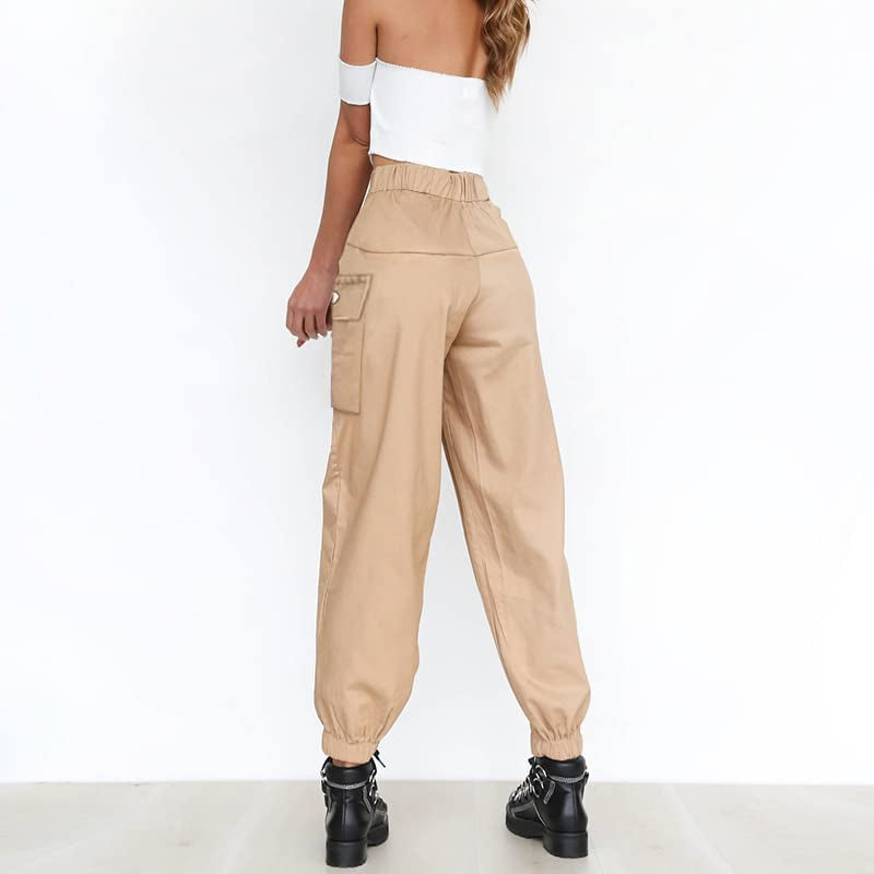 Women's Classic High-Waist Cargo Joggers with Pockets
