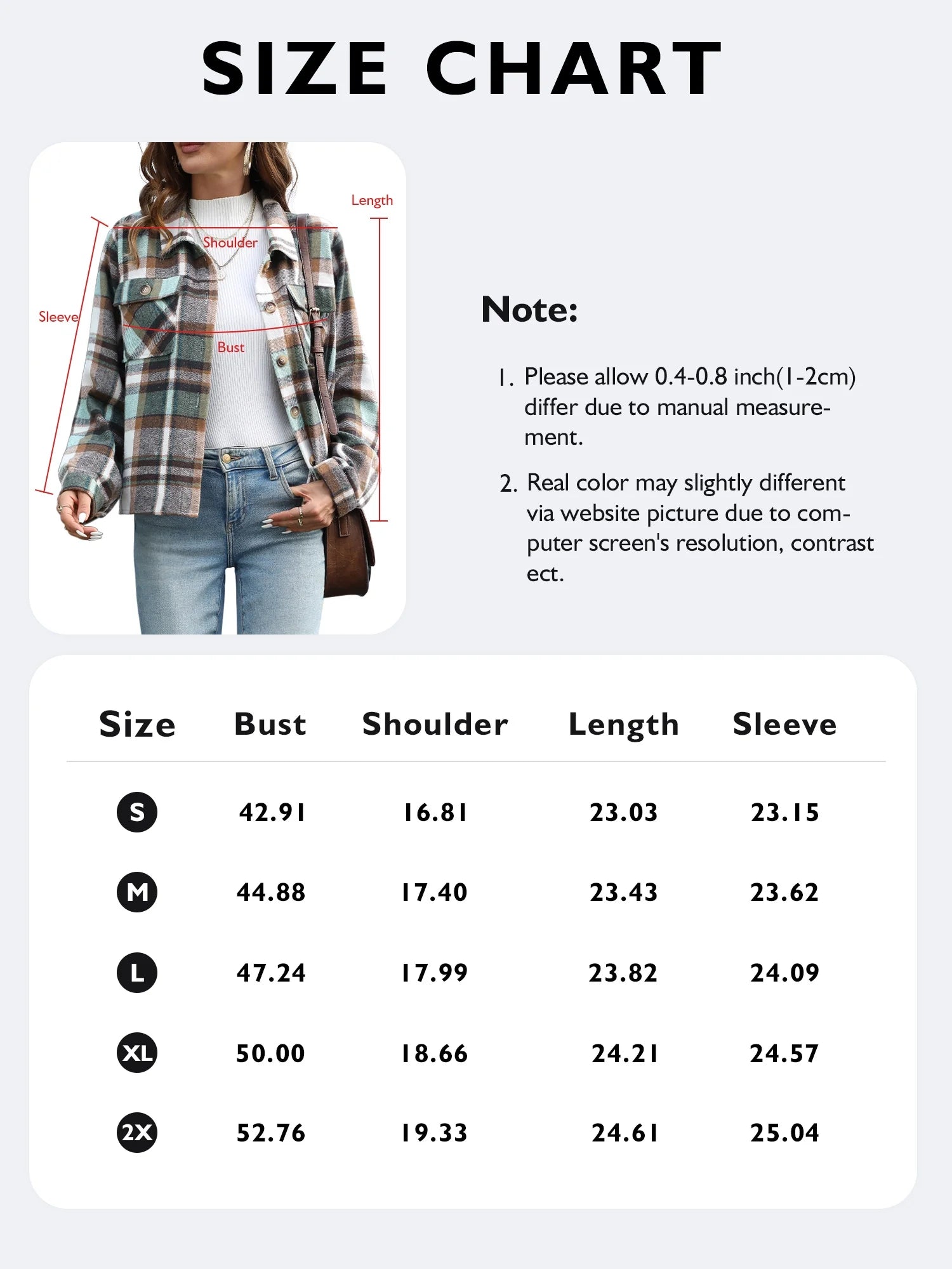 Women's Plaid Flannel Shacket - Long Sleeve Button-Down Jacket for Trendy Fall Outfits