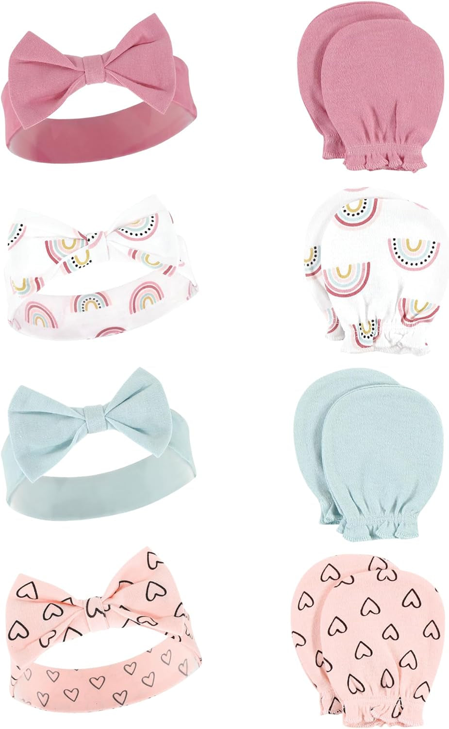 Adorable Hudson Baby Girls' Cotton Headband and Scratch Mitten Set for Ultimate Comfort and Style