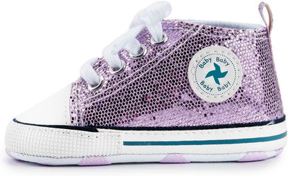 Cozy High Top Denim Sneakers with Soft Anti-Slip Sole for Newborns and Infants