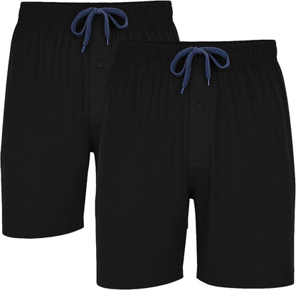 Hanes Men's 2-Pack Cotton Sleep Shorts - Comfortable & Breathable Loungewear with 7.5" Inseam