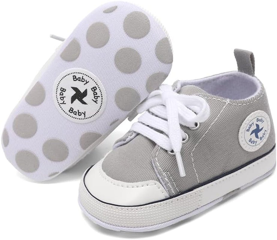 Cozy High Top Denim Sneakers with Soft Anti-Slip Sole for Newborns and Infants